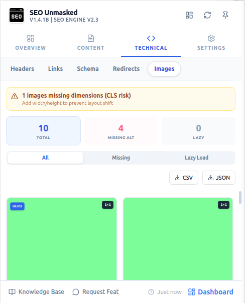 Image Audit Screenshot